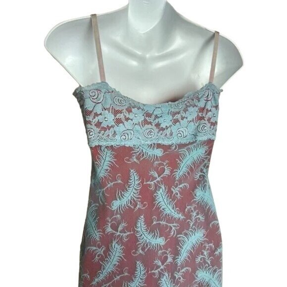 Tripp NYC Vintage 90s Mini Dress Blue Red Lace - Picture 2 of 13